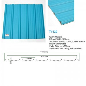 T1130 Tấm lợp mái bằng nhựa ASA PVC UPVC Tấm nhựa hình thang